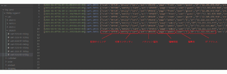 Entity操作ログプラグイン(4.3系)