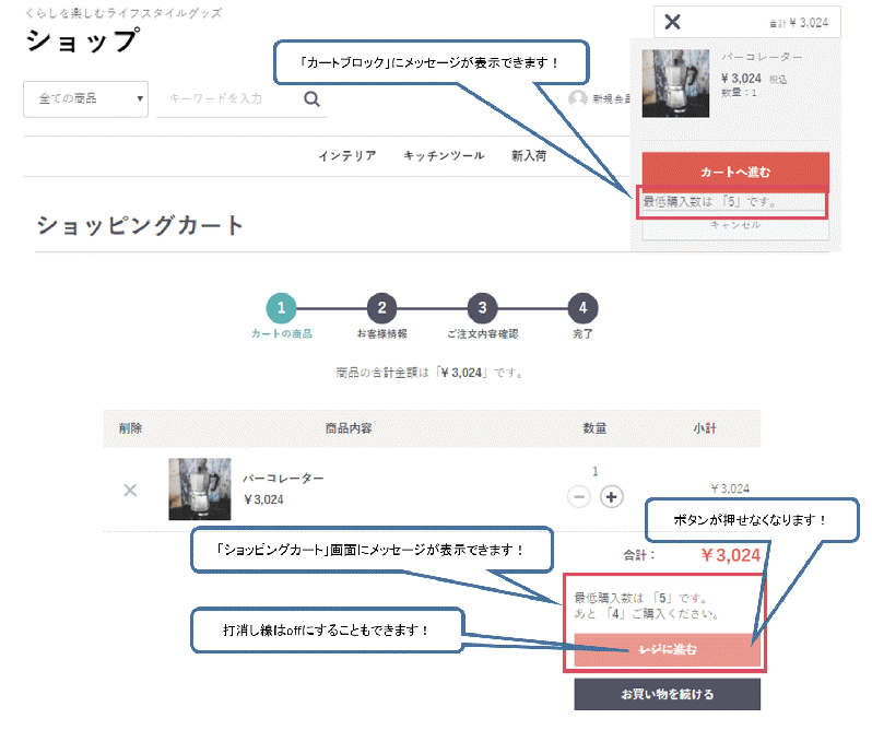 最低購入数設定プラグイン