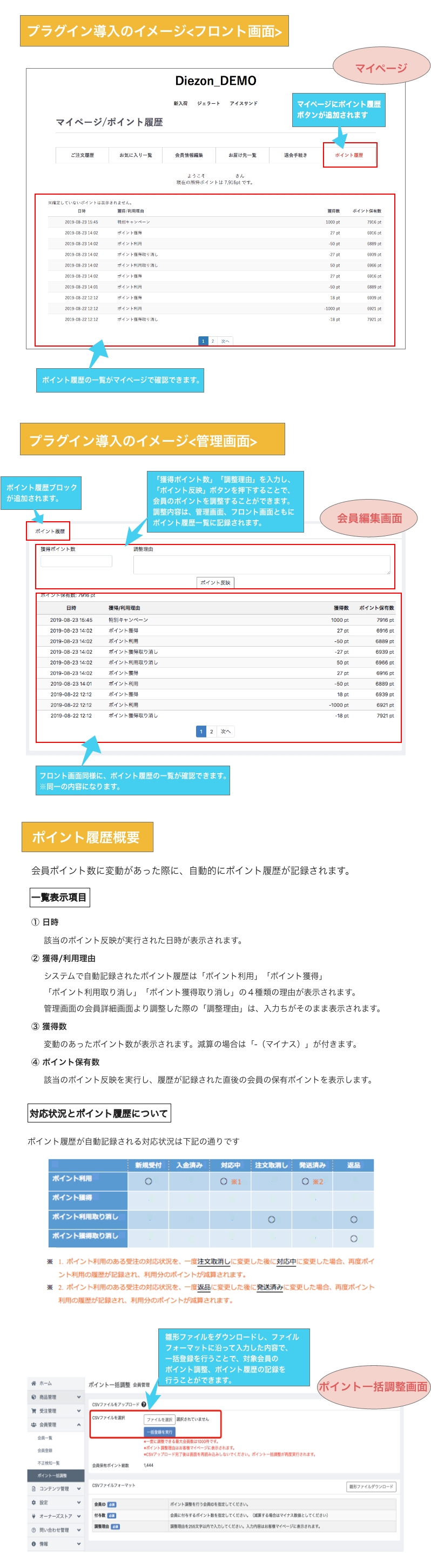 ポイント履歴(通帳/調整)プラグイン(4.2系)