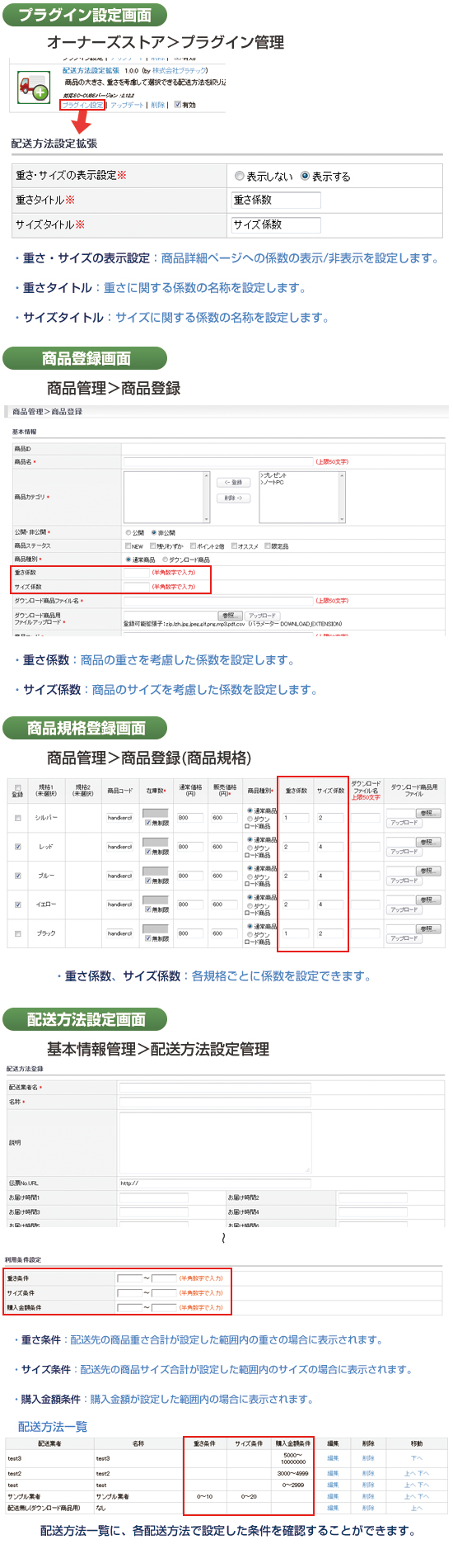 配送方法設定拡張プラグイン for EC-CUBE2