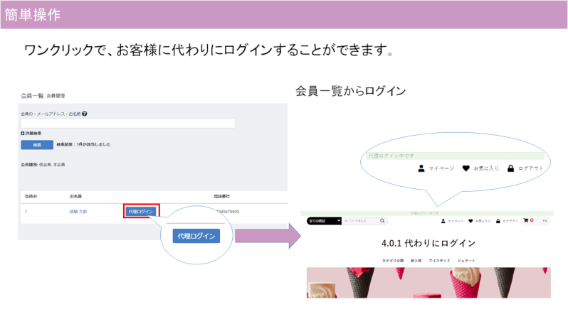 [顧客サポート]代わりにログイン(4.1/4.0対応版)