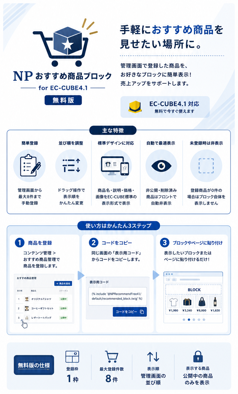 NPおすすめ商品ブロック for EC-CUBE4.1(無料版)