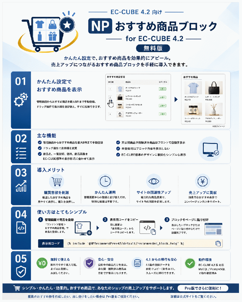 NPおすすめ商品ブロック for EC-CUBE4.2(無料版)