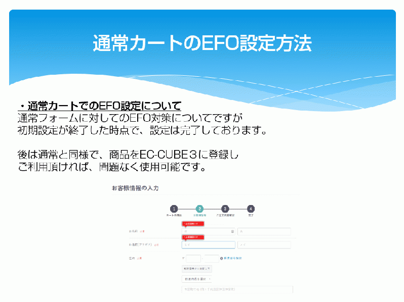 【EFO】~EFOforEC-CUBE3~エントリーフォーム最適化プラグイン