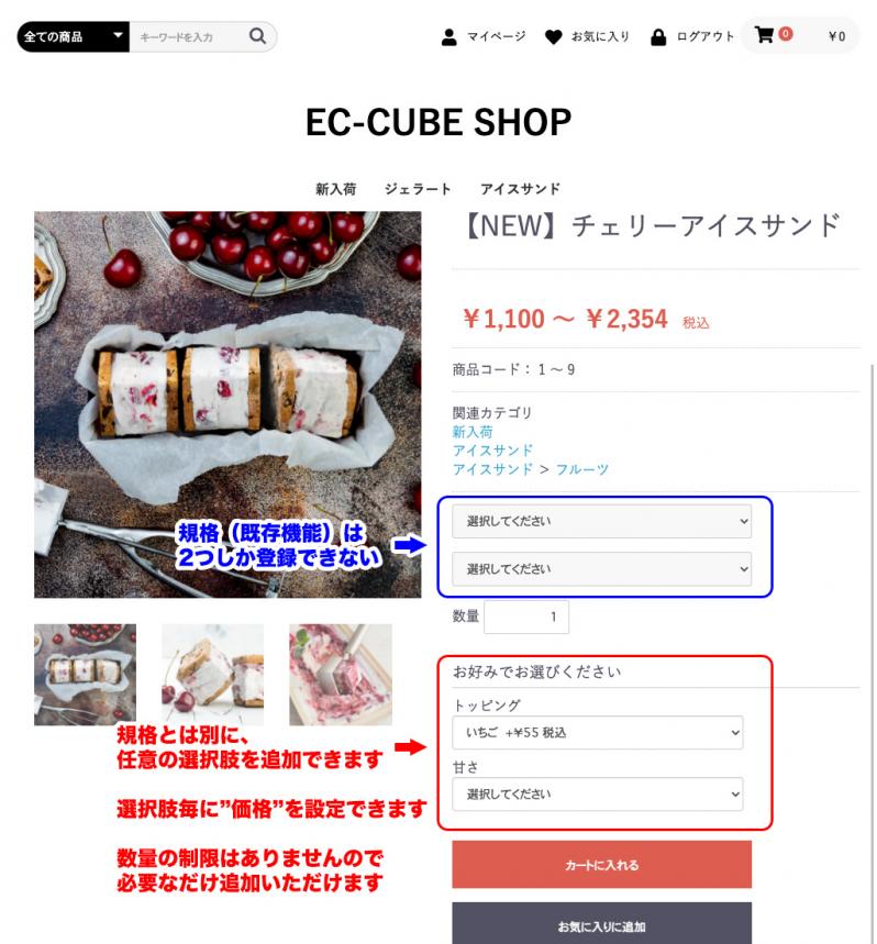 商品項目選択肢追加プラグイン2 for EC-CUBE4.0