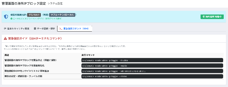 管理画面の海外IPブロック(GeoIPファイアウォール)