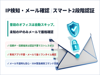 管理者2段階メール認証(IP検知&端末永続信頼)