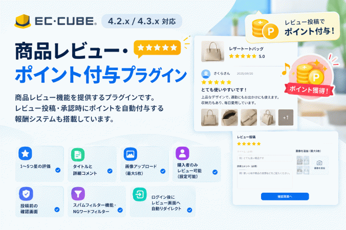 商品レビューポイント付与