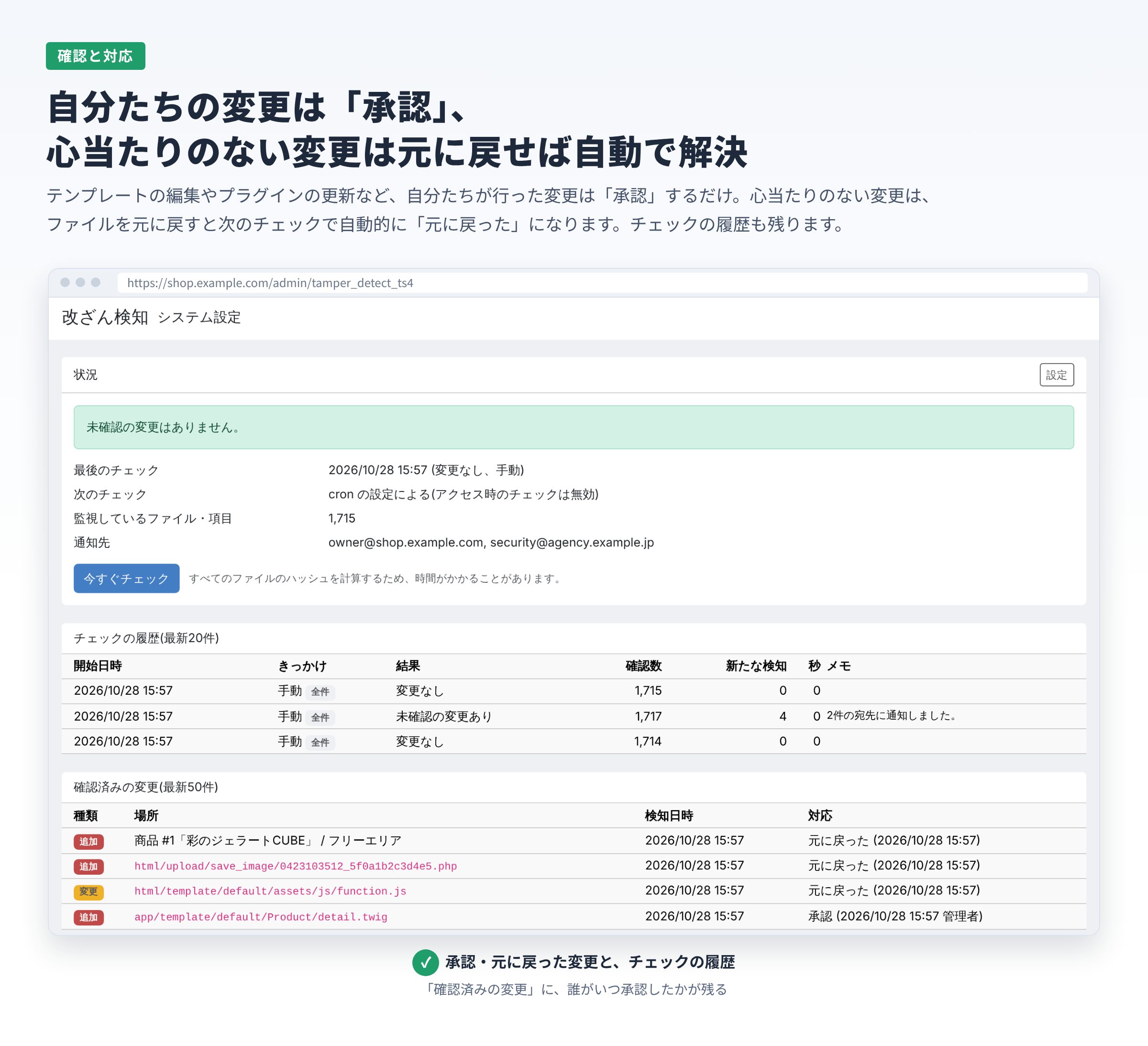 改ざん検知プラグイン(Webスキミング対策)for EC-CUBE4.2/4.3