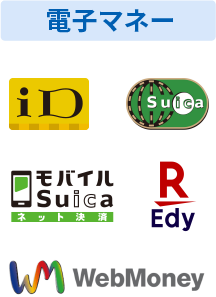 電子マネー ID、Suica、モバイルスイカ、ラクテンエディ、ウェブマネー